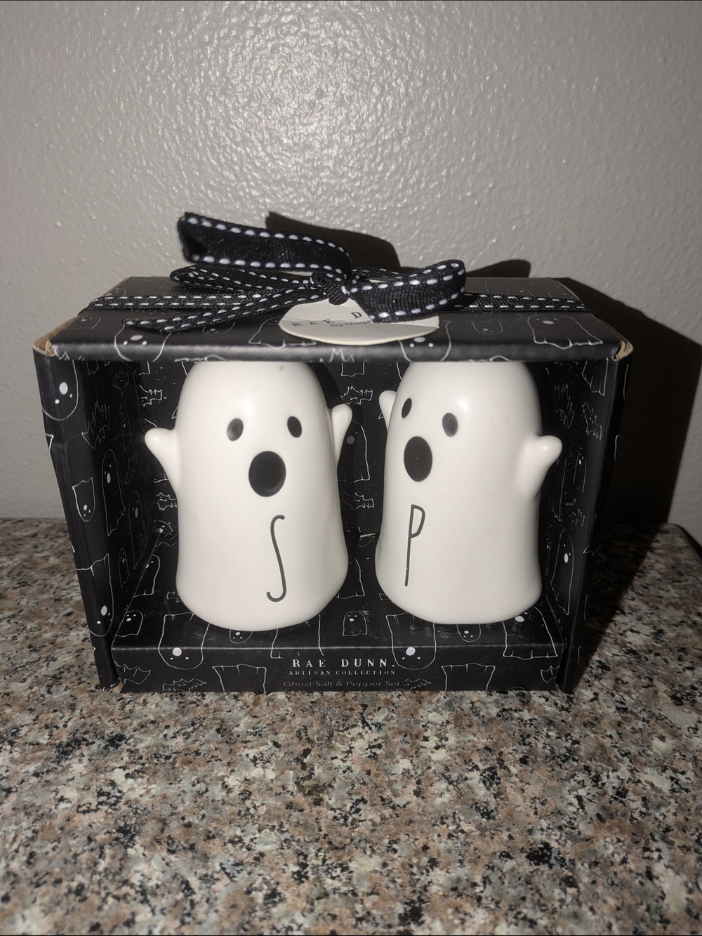Rae Dunn White Ghost Salt and Pepper Shakers. Halloween Farm House Decor